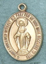 Miraculous 14kt Gold Oval Medal 1 IN.