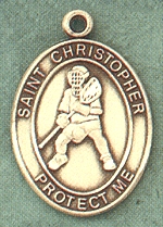St. Christopher Lacrosse Gold Filled Medal