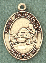 St. Christopher/Snowmobiling 14kt Gold Medal