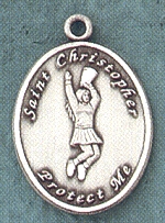 Lady's St. Christopher/Cheerleading Sterling Medal