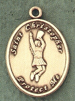 Lady's St. Christopher Cheerleading Gold Filled Medal