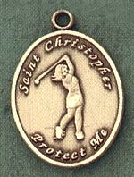 Lady's St. Christopher Golf Gold Filled Medal