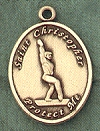 Lady's St. Christopher Gymnastics Gold Filled Medal