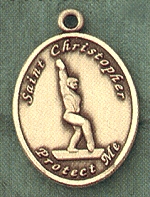 Lady's St. Christopher/Gymnastics 14kt Gold Medal