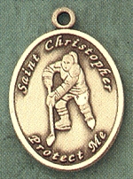 Lady's St. Christopher Ice Hockey Gold Filled Meda