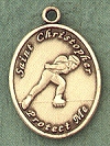 Lady's St. Christopher Rollerblading Gold Filled Medal
