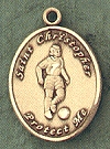 Lady's St. Christopher Soccer Gold Filled Medal