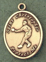 Lady's St. Christopher Softball Gold Filled Medal