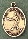 Lady's St. Christopher Softball Gold Filled Medal