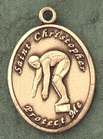 Lady's St. Christopher Swimming Gold Filled Medal