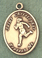 Lady's St. Christopher Track Gold Filled Medal