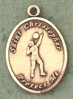Lady's St. Christopher/Volleyball 14kt Gold Medal