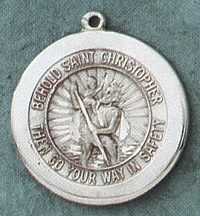 Large Sterling St. Christopher Medal
