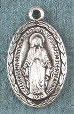 7/8 In. Miraculous Medal in Sterling
