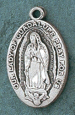 Sterling O.L. of Guadalupe Medal 7/8 In.