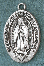 Sterling O.L. of Guadalupe Medal 1 1/16 In.