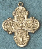 Raised Decor 14 Gold 4-Way Medal