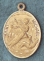 St. Michael Oval 14kt Gold Medal