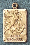 St. Michael Rectangular Medal 14kt Gold