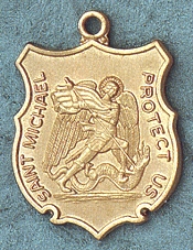 14kt  St. Michael Shield Medal