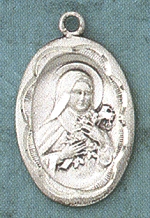St. Therese Sterling Medal 13/16 In.