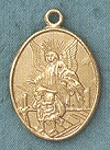 Guardian Angel Gold Filled Medal 13/16 In.