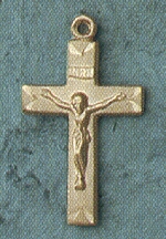 14kt Gold Engraved Crucifix 7/8 In.