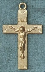 1 3/8 In. 14kt Gold Engraved Crucifix