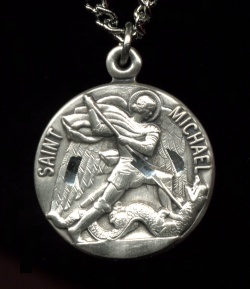 St. Michael  15/16 In. Sterling Medal