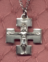 Square Sterling Crucifix Necklace