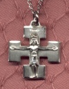 Square Sterling Crucifix Necklace