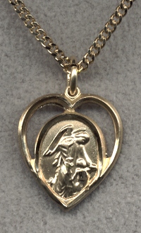 Guardian Angel Heart Medal - Gold Filled