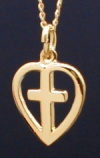 Cross Heart Gold Necklace