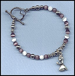 Purple & White Communion Bracelet - 7 1/4 In.