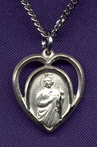 St. Jude Heart Medal in Sterling