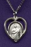 St. Jude Heart Medal in Sterling