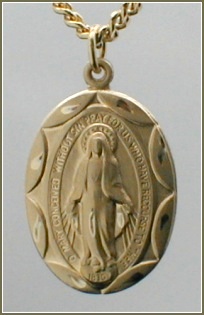 Miraculous Medal - Gold Filled 11/16in.  x 15/16in.