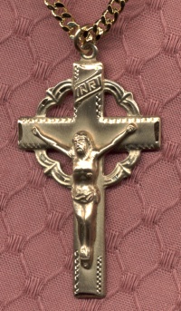 Halo Gold Crucifix Necklace