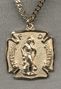 St. Florian Fireman's Gold Filled Medal