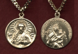 Round Gold Filled Scapular Medal