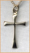 Petit Tapered Gold Cross Necklace