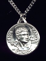 St Genesius Sterling Medal - Round, 3/4 Inch