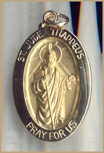 14kt Gold St Jude Medal - 1 Inch