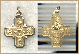 14kt 4-way/communion Medal - 3/4 Inch