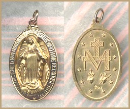 14kt Gold Miraculous Medal - 15/16 Inch