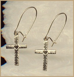 14kt Gold Cross Earrings