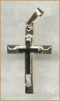 14kt Gold Triple Cross - 7/8 Inch