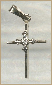 Crystal 14kt Cross - 3/4 Inch