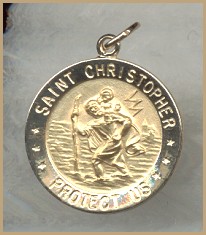 14kt Gold St Christopher Medal - 3/4 Inch