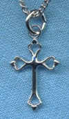 Lace Heart Sterling Cross Necklace